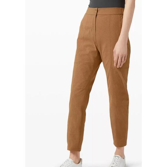 Lululemon Dynamic Days Pants 10 Saddle Brown Luxtreme Travel Athleisure - Picture 3 of 11